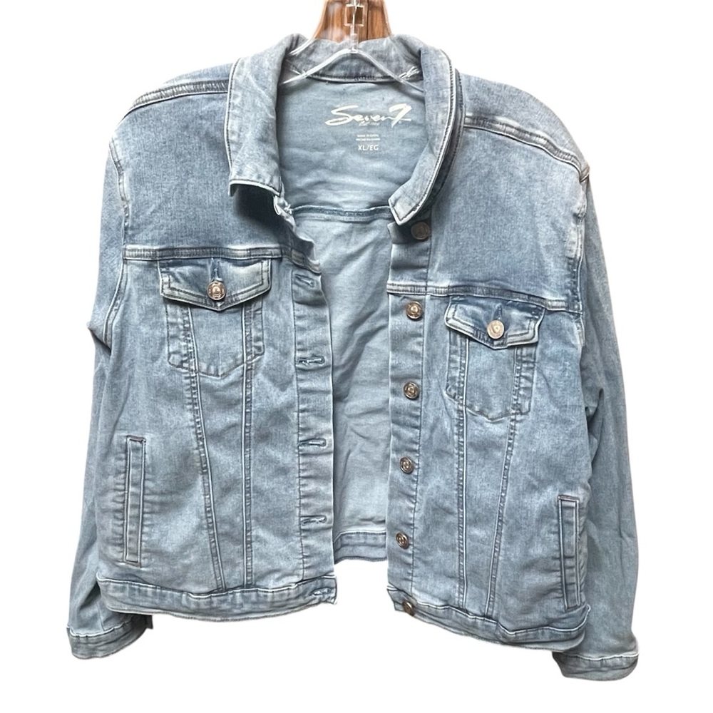 Seven7 Women's Light Blue Denim Jacket XL - Picture 1 of 7